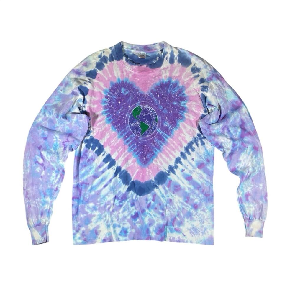 Vintage 90s One Love Long Sleeve Tie-dye Tee - XL - Picture 1 of 5